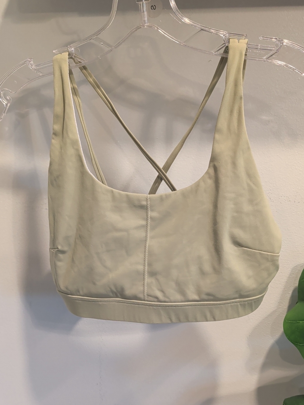 Source Unknown Light Sage Cross-Back Sports Bralette